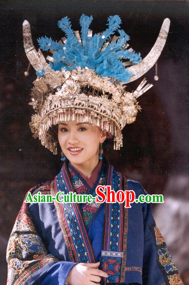 Chinese Traditional Ethnic Miao Silver Hat