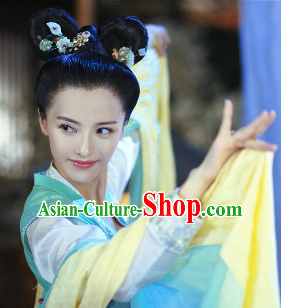 Ancient Chinese Style Princess Black Wigs and Hairpins Hair Clips Hair Accessories for Women
