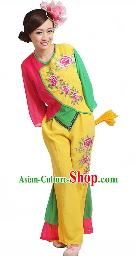 Chinese Traditional Dance Costumes Complete Set for Women