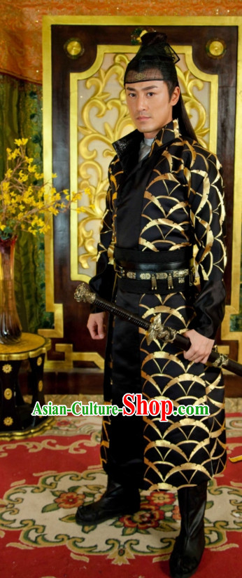 Traditional Chinese Style Wuxia Fighter Clothing Complete Set for Men