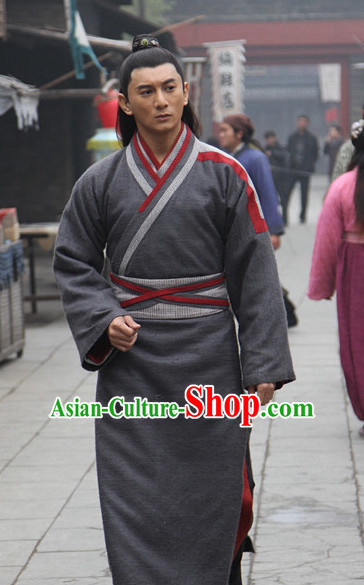 Traditional Chinese Ancien Kung Fu Uniform Robe Costume Complete Set for Men