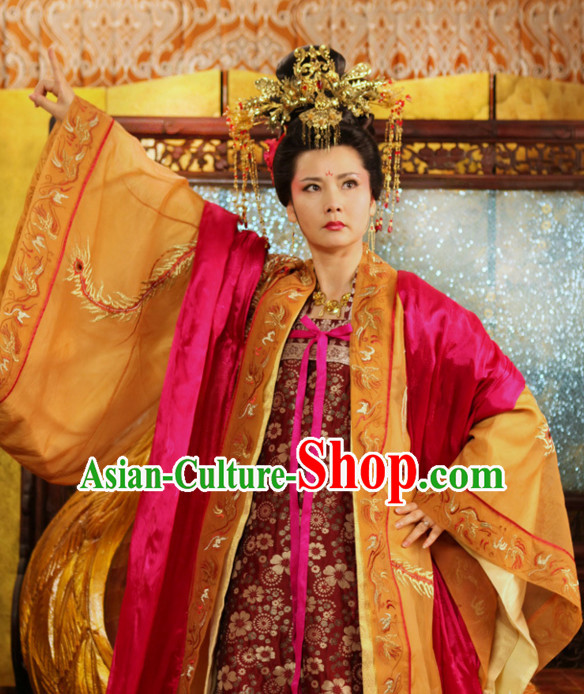 Custom Made Made to Order Traditional Chinese Style Ancient China Princess Hanfu Clothing Garment Clothes Suits Dresses and Hair Jewelry Complete Set for Women Children