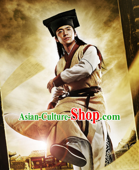 Custom Made Traditional Chinese Style TV Drama Film Male Knight and Headgear Complete Set