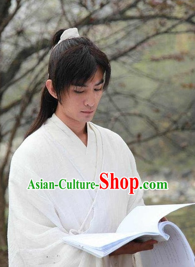 Ancient Chinese Traditional Style Long Black Full Wig for Men