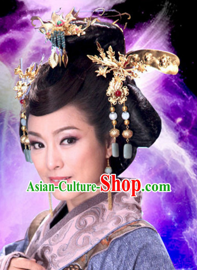 Ancient Chinese Traditional Style Queen Hair Jewelry Headpieces Set