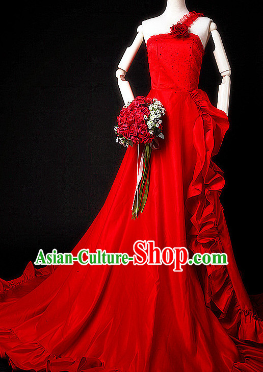 Chinese Old Style Wedding Dress Costumes Complete Set for Women