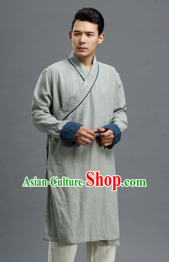 Asian Chinese Traditional Style Mandarin Long Coat for Men or Boys
