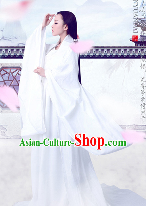 Ancient Chinese Pure White Fairy Women Clothing