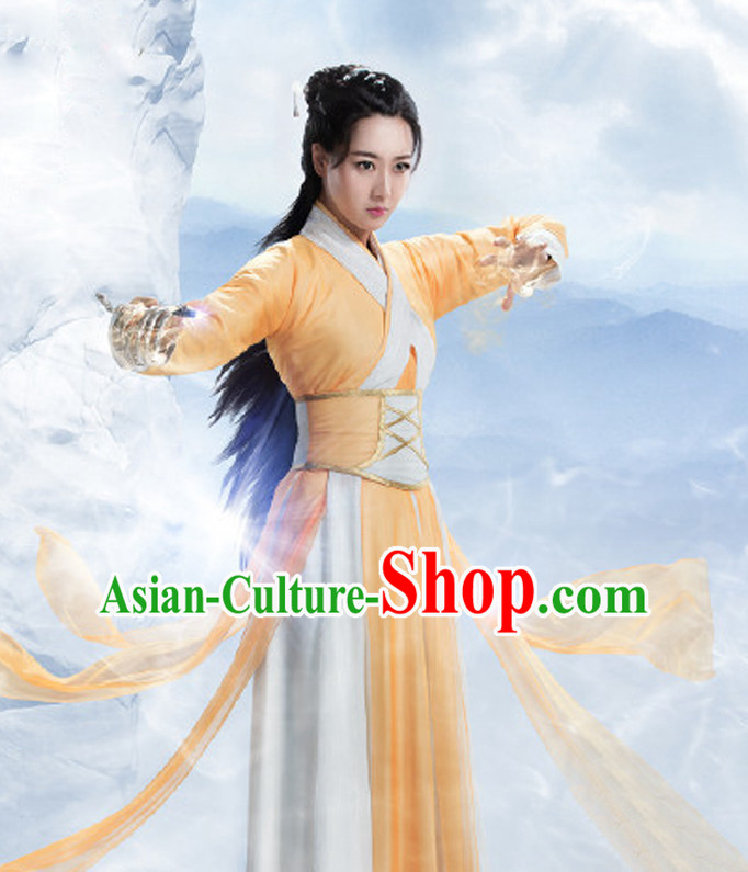 Ancient Chinese Fairy Suits and Hair Jewelry Complete Set for Women