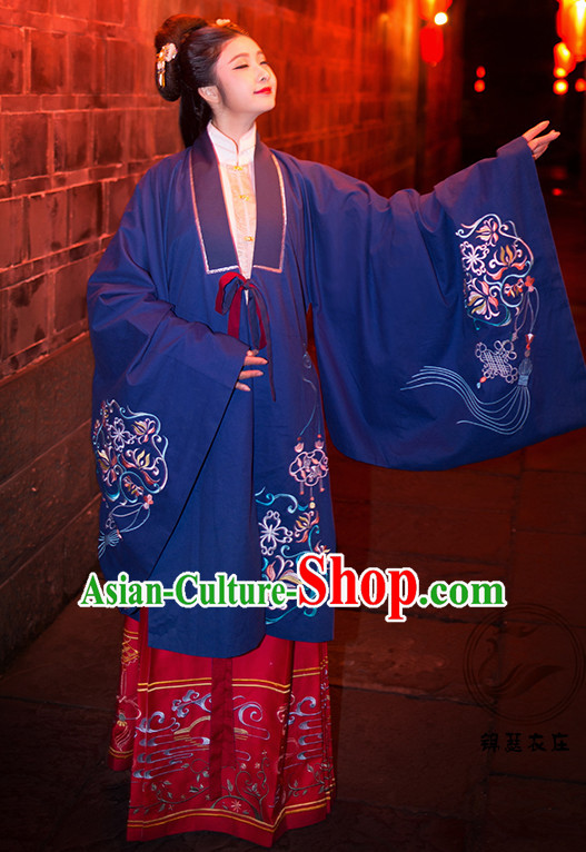 Ming Dynasty Clothing Garment and Hair Accessories Complete Set for Women