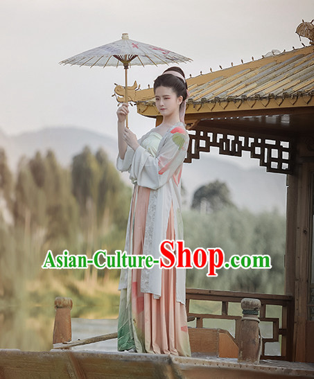 Ancient Chinese Clothing Garment and Hair Accessories Complete Set for Women