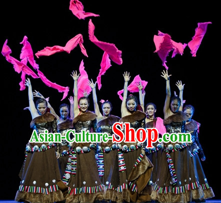 Chinese Traditional Mongolian Dancing Outfits Dancewear Costumes Dancer Costumes Dance Costumes Chinese Dance Clothes Traditional Chinese Clothes Complete Set for Women