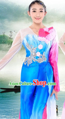 Chinese Traditional Stage Dancewear Costumes Dancer Costumes Dance Costumes Clothes and Headdress Complete Set for Women Children