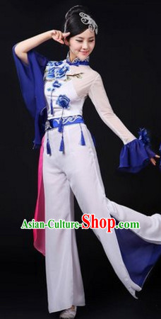 Chinese Traditional Stage Mandarin Dance Dancewear Costumes Dancer Costumes Dance Costumes Clothes and Headdress Complete Set for Women