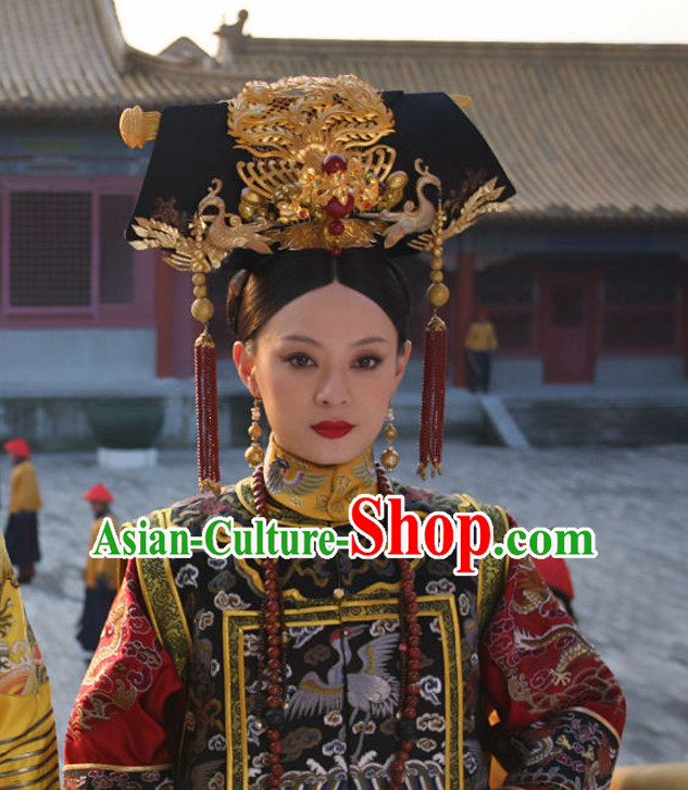 Chinese Qing Manchu Empress Phoenix Headwear Hair Accessories