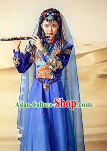 Chinese Traditional Ethnic Minority Mysterious Lady Garment Complete Set for Women Girls