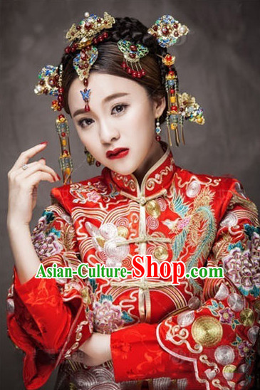 Chinese Classical Royal Wedding Headpieces Hair Jewelry Set