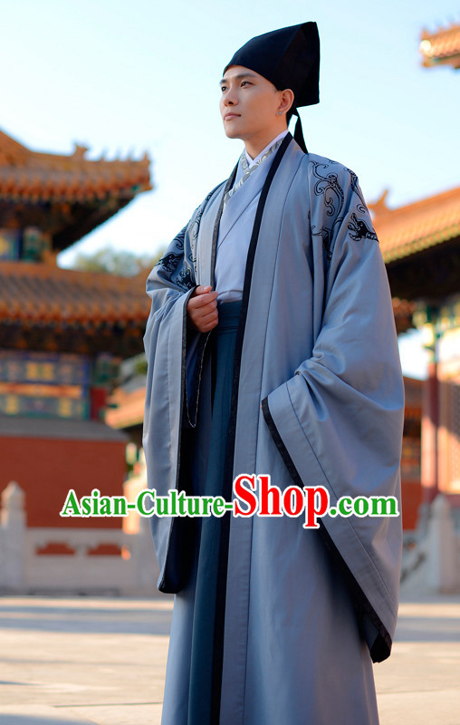 Top Chinese Han Dynasty Male Hanfu Clothing Chinese Hanfu Costume Hanfu Dress Ancient Chinese Costumes and Hat Complete Set for Men Boys Children