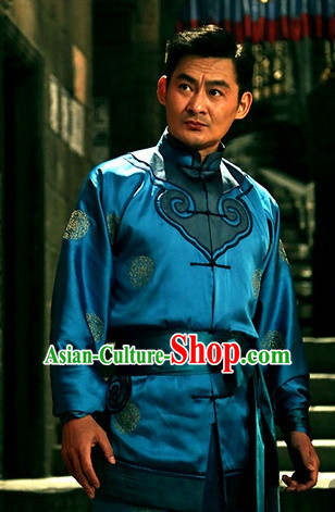 Chinese Folk Minguo Mandarin Dance Costumes Complete Set for Men