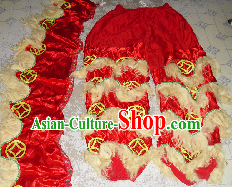 Top Asian Chinese New Year Performance 2 Pairs of Lion Dance Pants and Claws