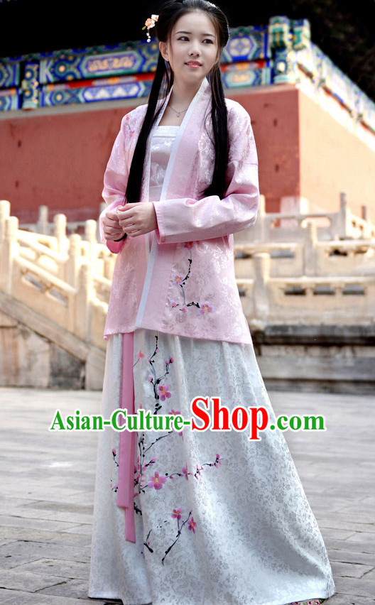 Chinese Han Dynasty Clothing and Headdress Complete Set for Women
