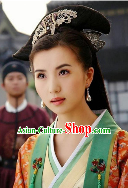 Ancient Chinese Black Wigs and Hair Accessories for Women