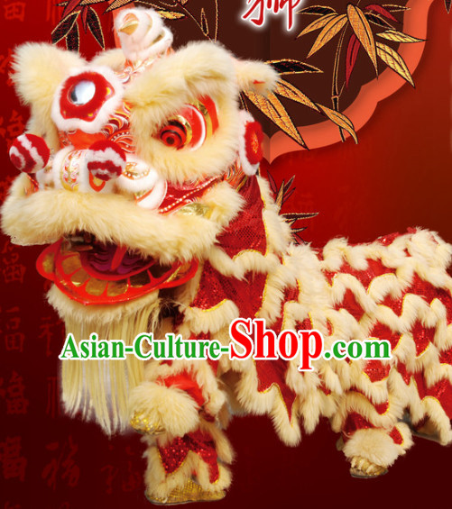Big Business Opening Ceremony 100_ Natural Long Wool Lion Dancing Equipment Complete Set