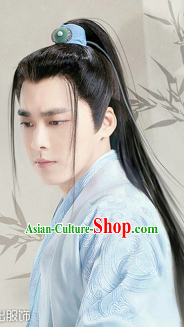 Ancient Chinese Style Male Hanfu Dresses and Coronet Complete Set for Men