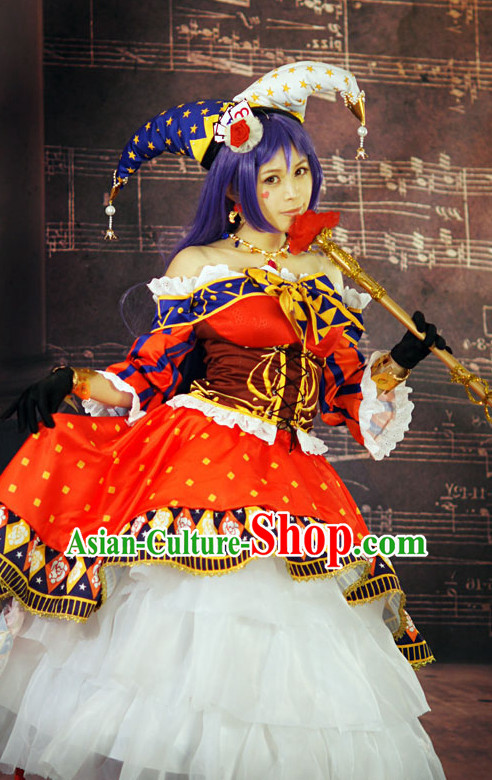 Custom Made Magician Cosplay Costumes and Headwear Complete Set for Women or Girls