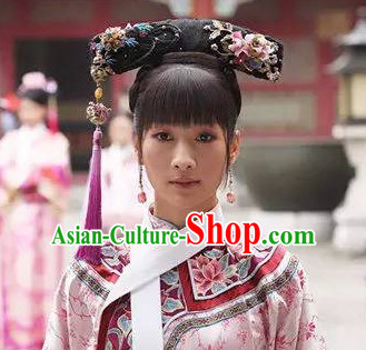 Traditional Asian Chinese Manchu Qing Style Headwear Headpieces