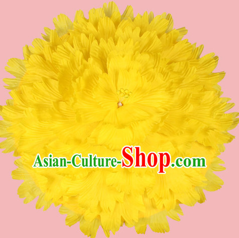 Yellow Traditional Dance Peony Umbrella Props Flower Umbrellas Dancing Prop Decorations for Kids Children Girls Boys