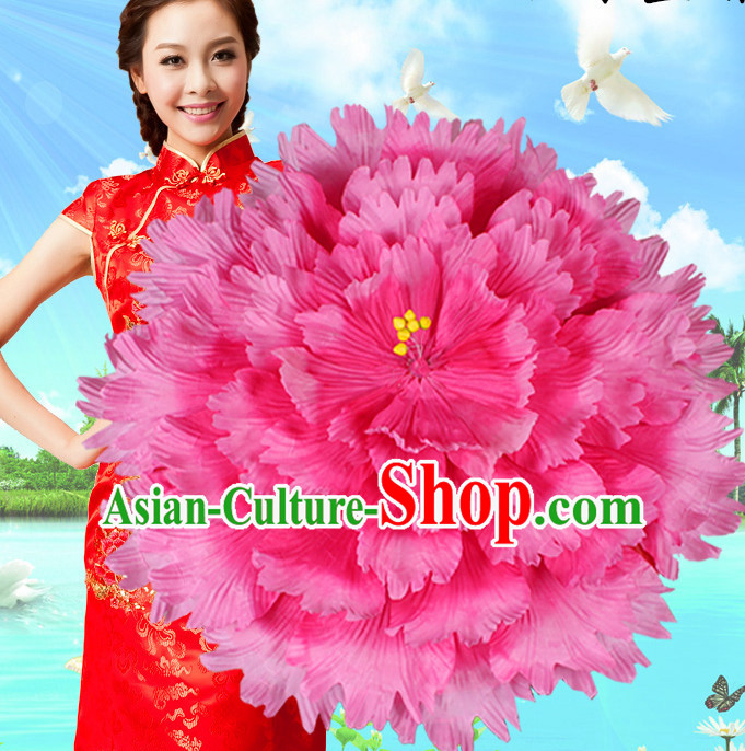 Rose Traditional Dance Props Flower Umbrella Dancing Prop Decorations for Men Women Adults