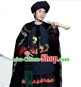 Chinese Folk Dance Ethnic Wear China Clothing Costume Ethnic Dresses Cultural Dances Costumes Complete Set for Men