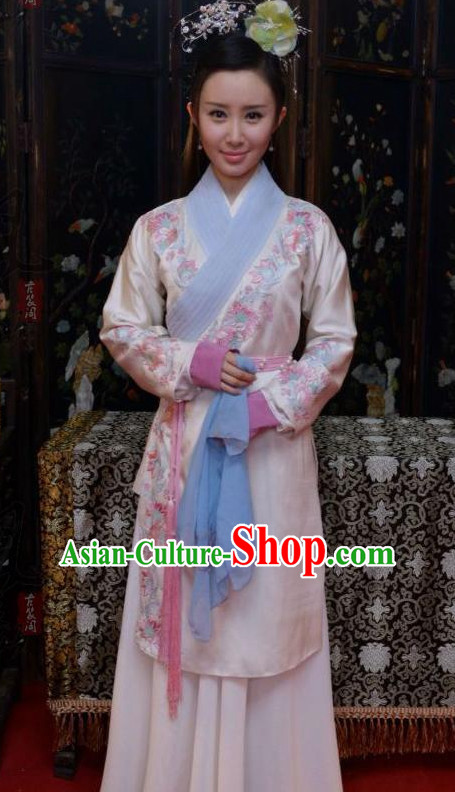 Han Dynasty Chinese Imperial Palace Lady Garment and Hair Jewelry Complete Set for Women