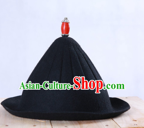 Chinese Ancient Style Black Handmade Hat for Men
