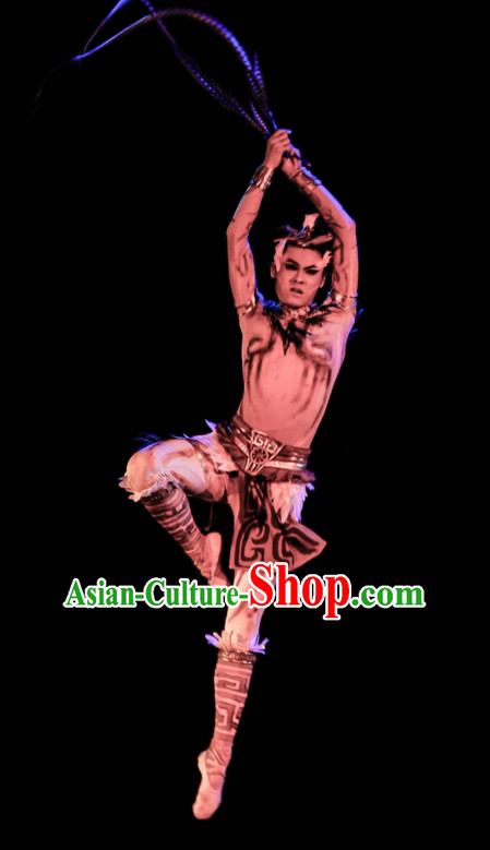 Chinese Classical Dancing Dance Costumes Complete Set for Men