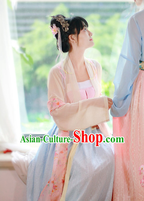 Traditional Chinese Han Dynasty Noblewoman Clothes Blouse Skirt and Hair Jewelry Complete Set for Women