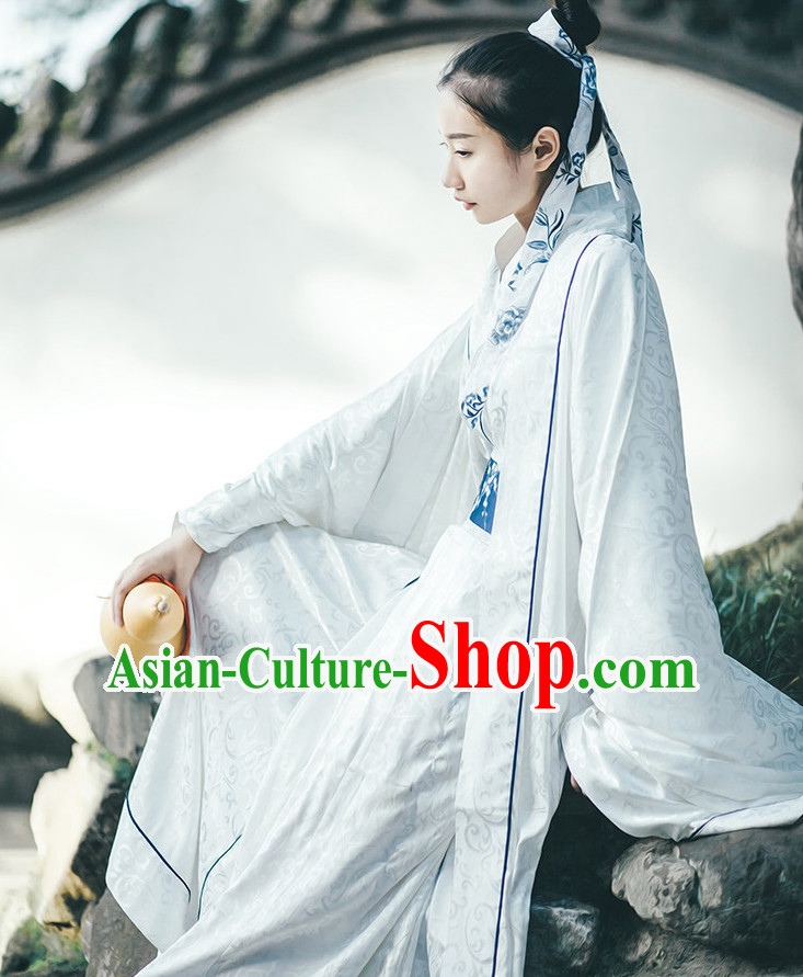 Traditional Chinese Ancient Han Dynasty Clothing Complete Set for Women and Men