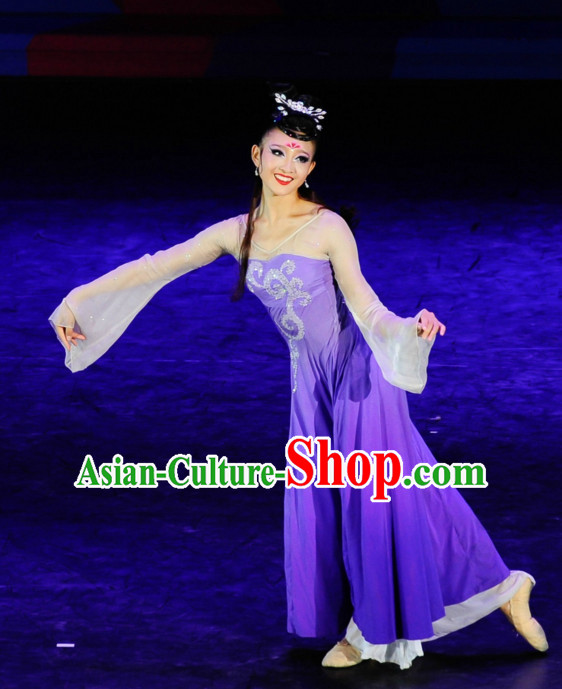 Chinese Classical Dance Costume Folk Dancing Costumes Traditional Chinese Dance Costumes Asian Dancewear Complete Set for Women Girls