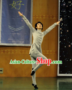 Chinese Classic Dance Costume Folk Dancing Costumes Traditional Chinese Dance Costumes Asian Dancewear Complete Set for Men Boys