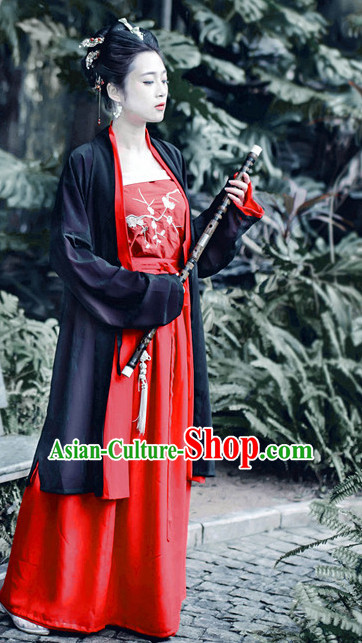 Han Dynasty Women Han Fu_Hanfu Clothing Hanzhuang Historical Dress Historical Clothing and Accessories Complete Set for Women