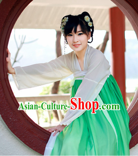 Ancient Tang Dynasty Women Han Fu_Hanfu Clothing Hanzhuang Historical Dress Historical Clothing and Accessories Complete Set for Women