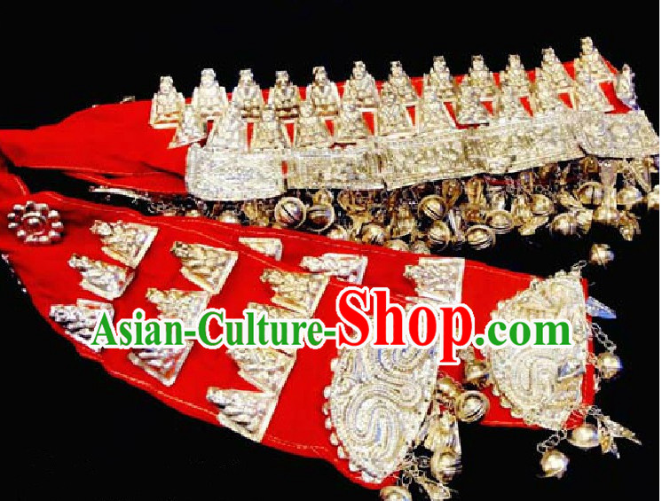 Chinese Miao Tribe Handmade Silver Belt for Women