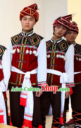 Chinese Folk Dance Dress Clothing Dresses Costume Ethnic Dancing Cultural Dances Costumes for Men