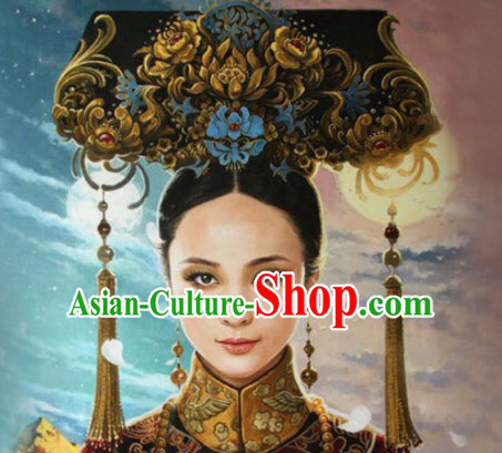 Qing Dynasty Quene Hairstyle Manchu Hairstyle Chinese Oriental Hairstyles