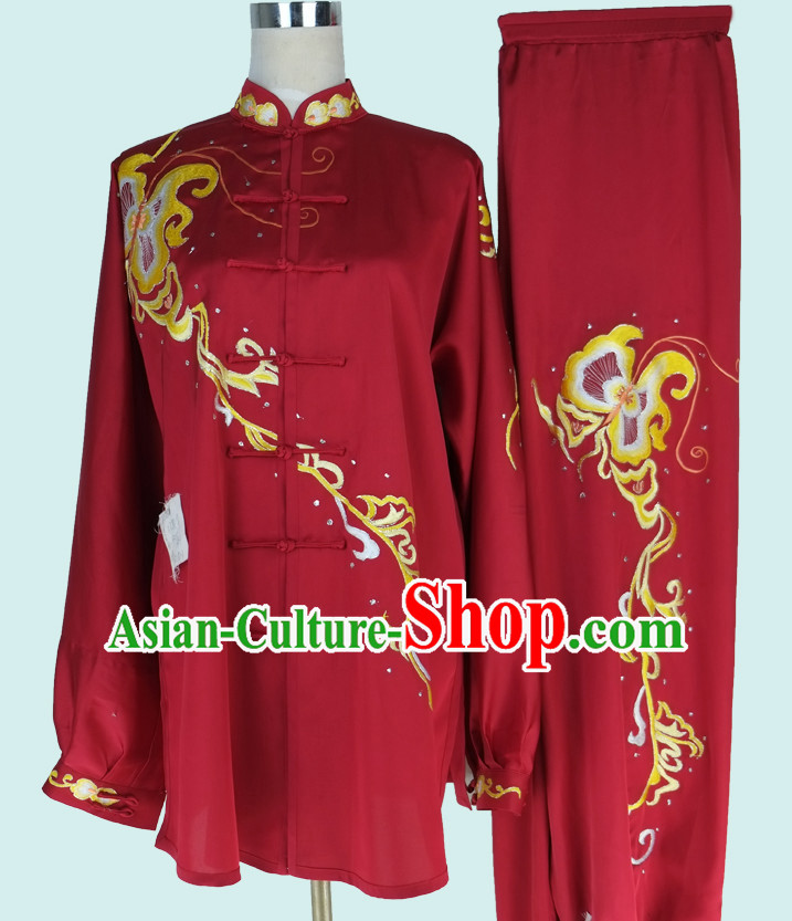 Asian Championship Embroidered Kung Fu Martial Arts Uniform Suit for Women Girls