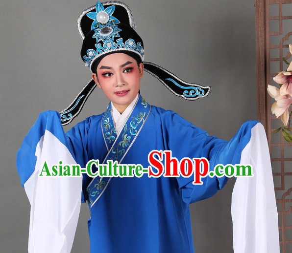 Chinese Opera Costumes Huangmei Opera Stage Performance Costume Chinese Traditional Water Sleeve Costume Drama Costumes and Hat Complete Set