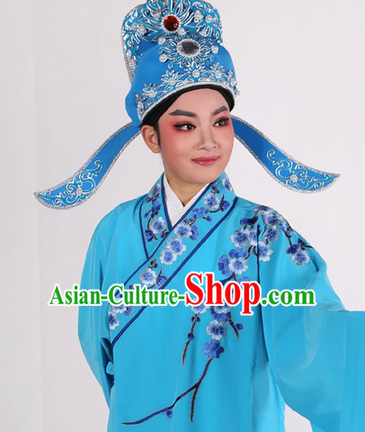 Chinese Opera Costumes Huangmei Opera Stage Performance Costume Chinese Traditional Water Sleeve Costume Drama Costumes and Hat Complete Set