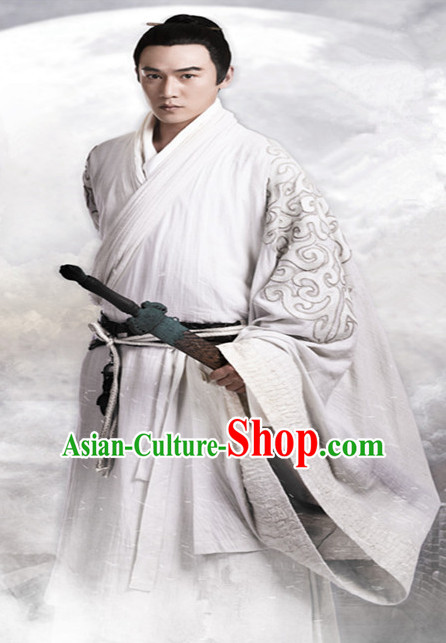 Ancient Chinese Noblemen Men's Clothing _ Apparel Chinese Traditional Dress Theater and Reenactment Costumes Complete Set for Men