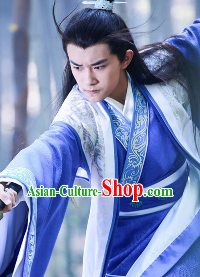 Chinese Ancient Emperor Men's Clothing _ Apparel Chinese Traditional Dress Theater and Reenactment Costumes and Headwear Complete Set